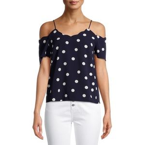 Off the shoulder polka dot top